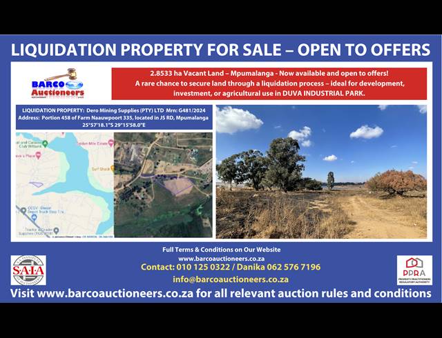 Land property for sale in DUVA INDUSTRIAL PARK